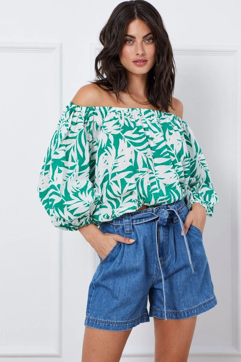 Blue Relaxed Denim Shorts High Rise sold by Ally Fashion