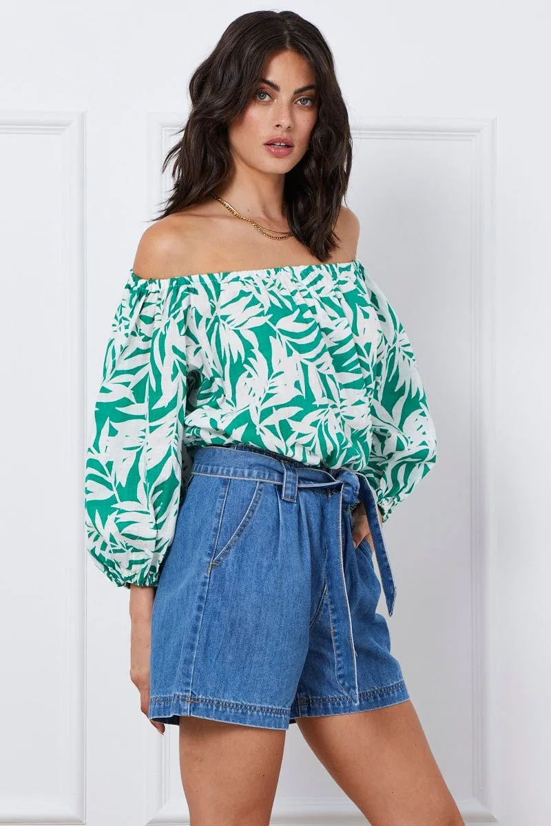 Blue Relaxed Denim Shorts High Rise sold by Ally Fashion product image thumbnail 4