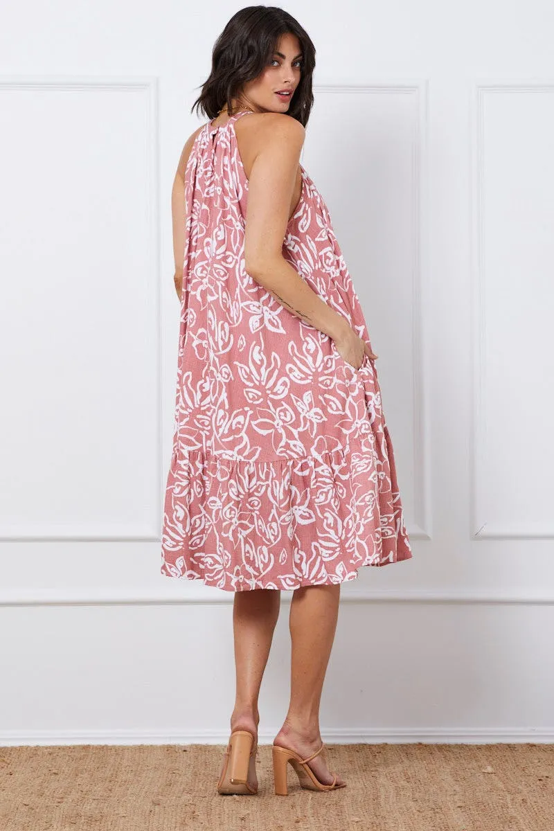 Print Midi Dress Halter Neck sold by Ally Fashion product image thumbnail 5