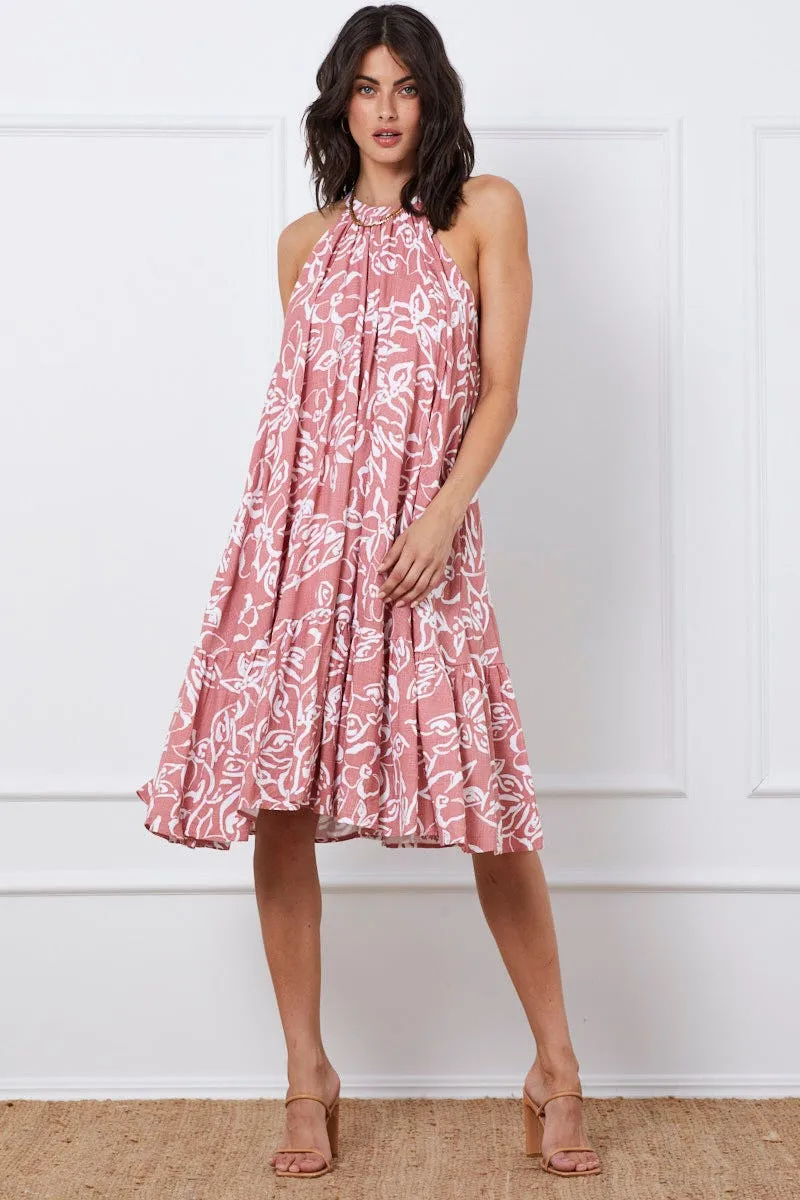 Print Midi Dress Halter Neck sold by Ally Fashion product image thumbnail 3