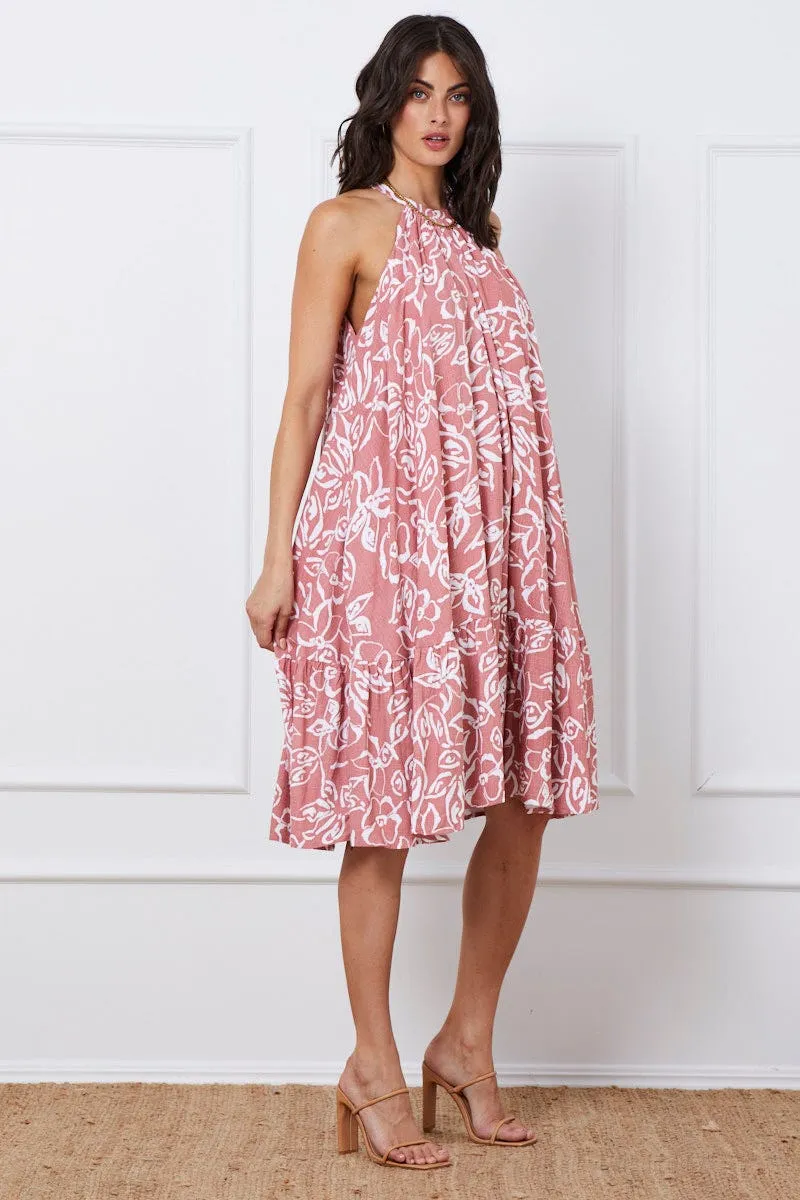 Print Midi Dress Halter Neck sold by Ally Fashion product image thumbnail 4