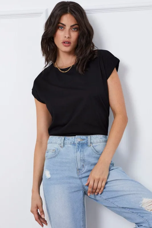 Black T Shirt Short Sleeve Crew Neck sold by Ally Fashion