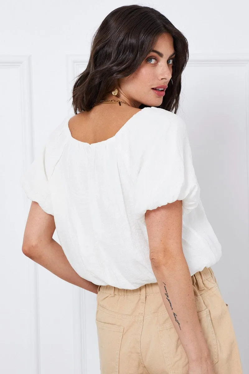White Top Short Sleeve Round Neck Oversized sold by Ally Fashion product image thumbnail 5