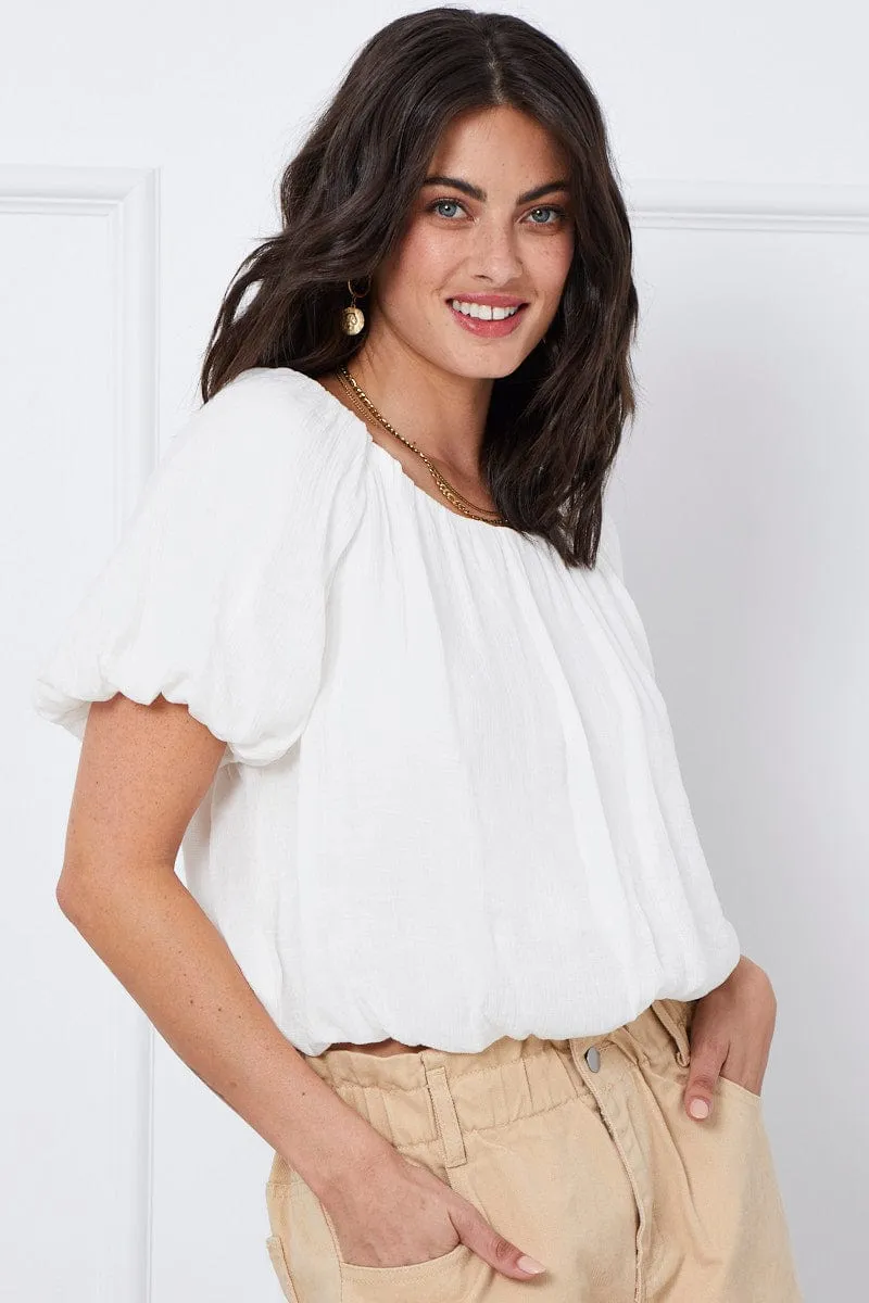 White Top Short Sleeve Round Neck Oversized sold by Ally Fashion