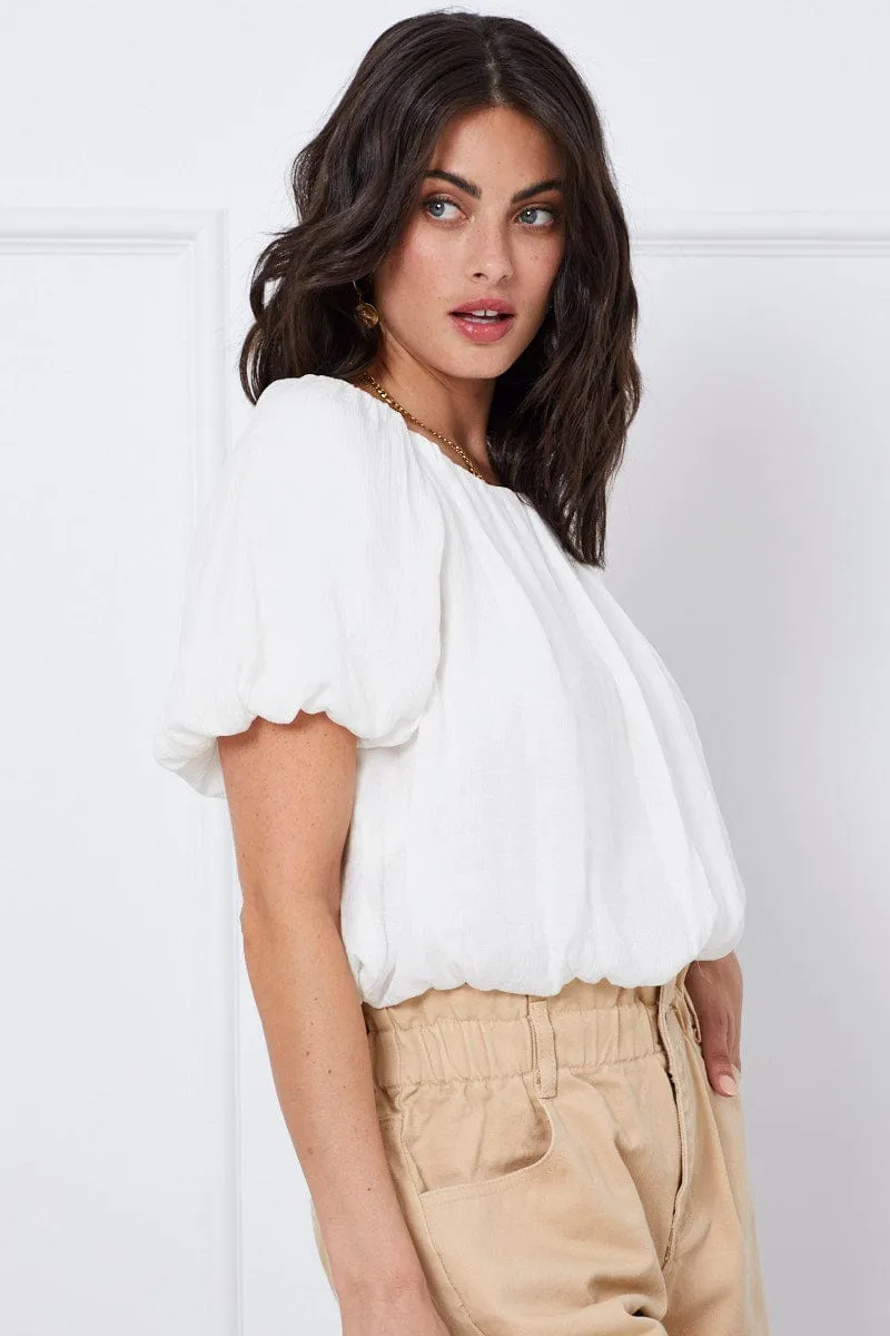 White Top Short Sleeve Round Neck Oversized sold by Ally Fashion product image thumbnail 4