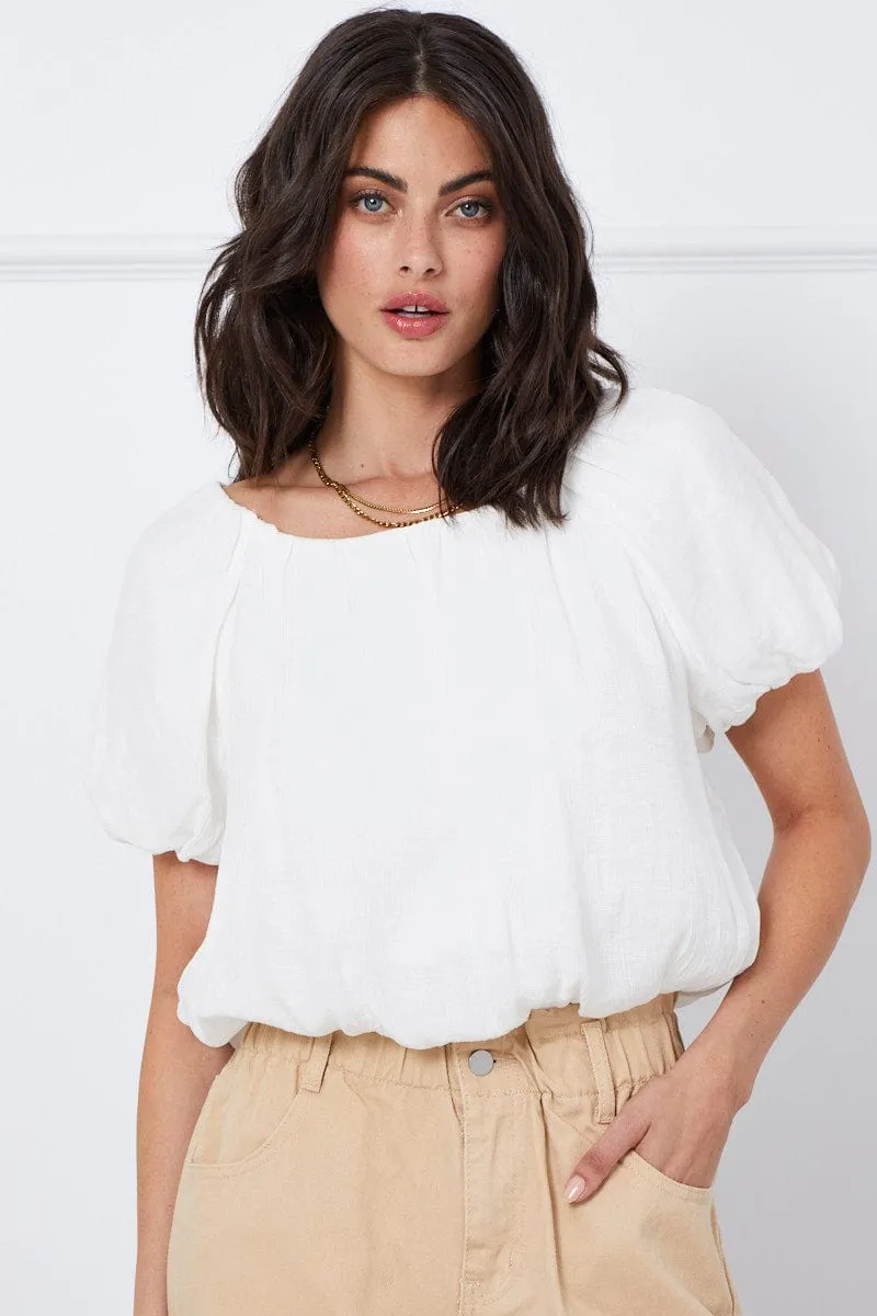 White Top Short Sleeve Round Neck Oversized sold by Ally Fashion product image thumbnail 3
