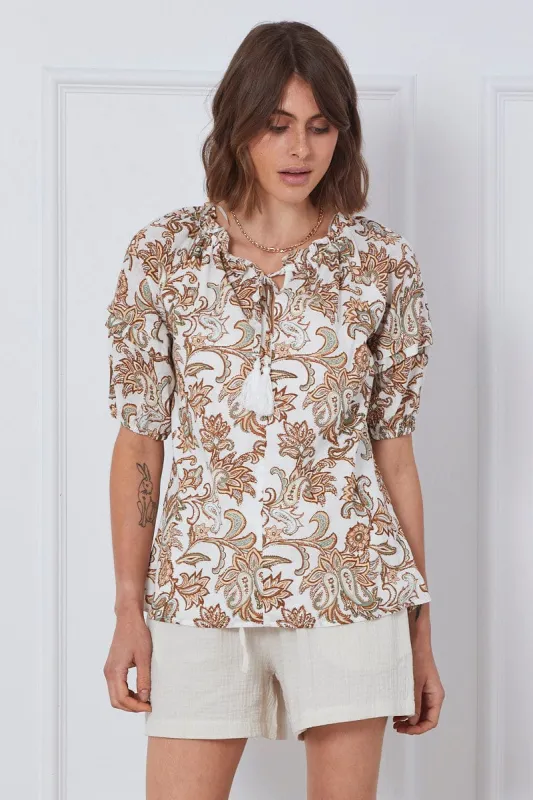 Print Top Short Sleeve Oversized sold by Ally Fashion