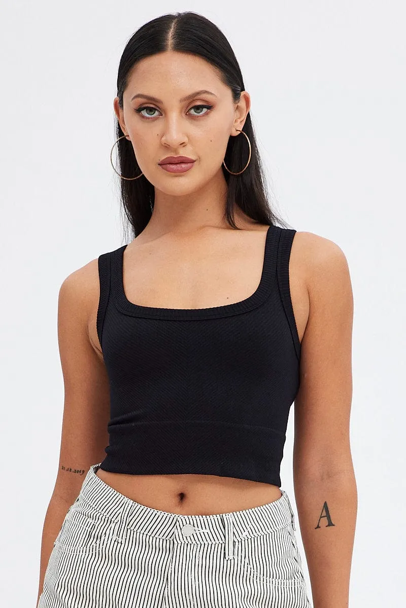 Black Bralette Seamless Rib sold by Ally Fashion product image thumbnail 3