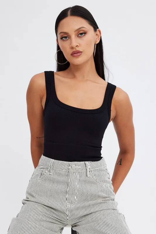 Black Bralette Seamless Rib sold by Ally Fashion