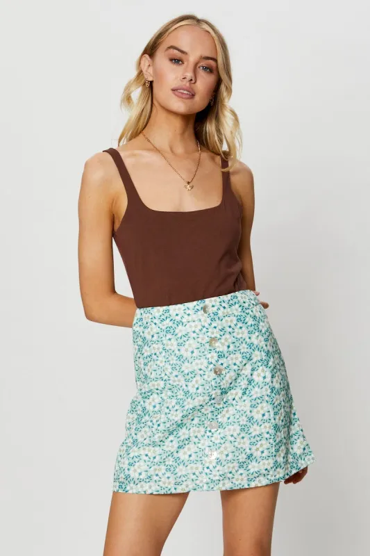 Brown Tank Sleeveless Round Neck Cotton sold by Ally Fashion