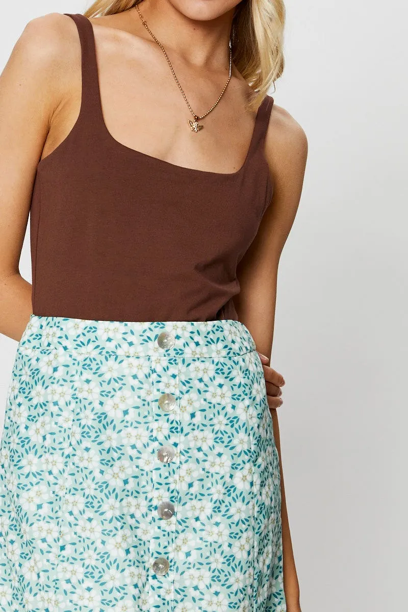 Brown Tank Sleeveless Round Neck Cotton sold by Ally Fashion product image thumbnail 5