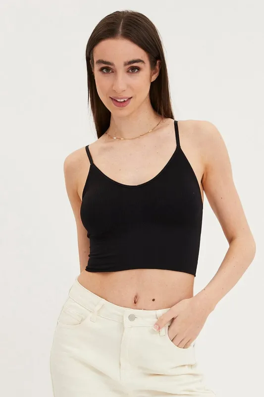 Black Crop Top Seamless sold by Ally Fashion