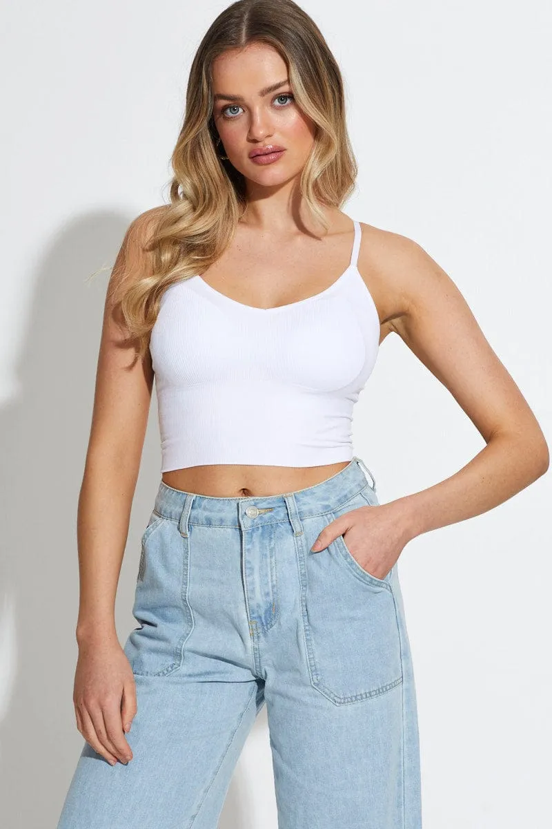White Crop Top Seamless sold by Ally Fashion product image thumbnail 3