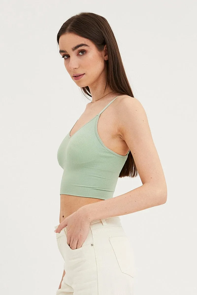 Green Crop Singlet Top Seamless sold by Ally Fashion product image thumbnail 4