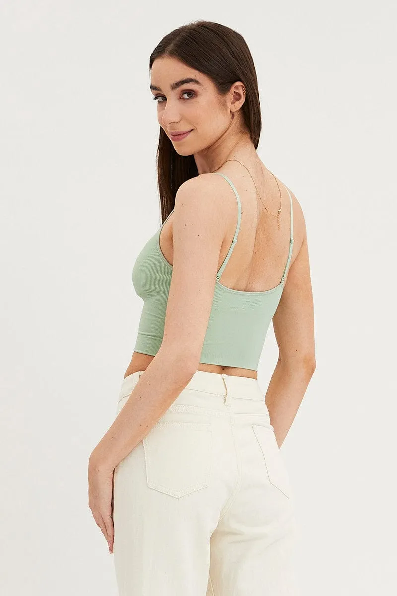 Green Crop Singlet Top Seamless sold by Ally Fashion product image thumbnail 5