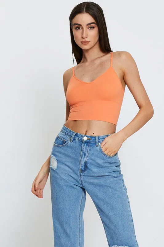 Orange Crop Singlet Top Seamless sold by Ally Fashion