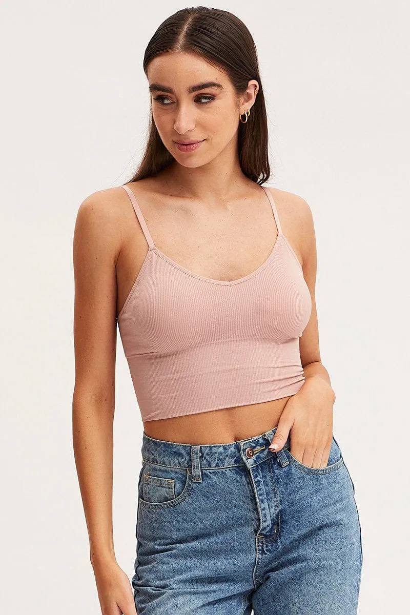 Pink Crop Singlet Top Seamless sold by Ally Fashion product image thumbnail 3