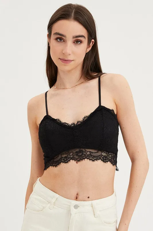 Black Bralette Lace sold by Ally Fashion