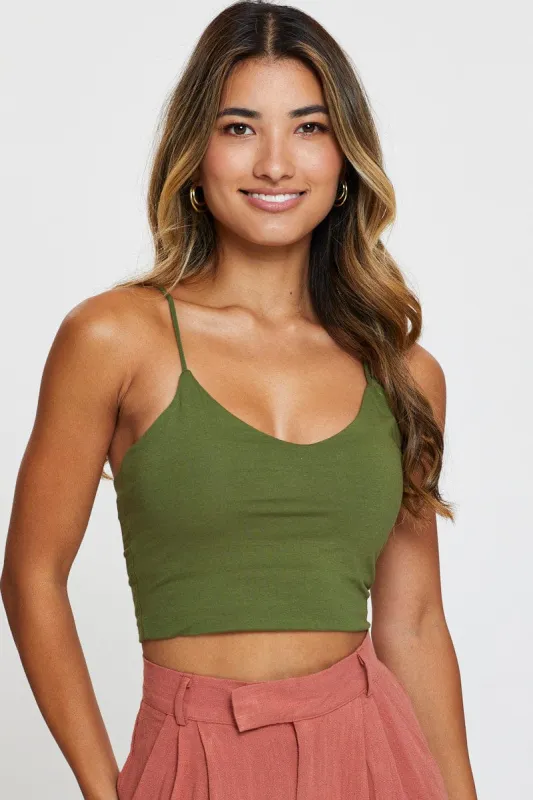 Green Singlet Top Sleeveless sold by Ally Fashion