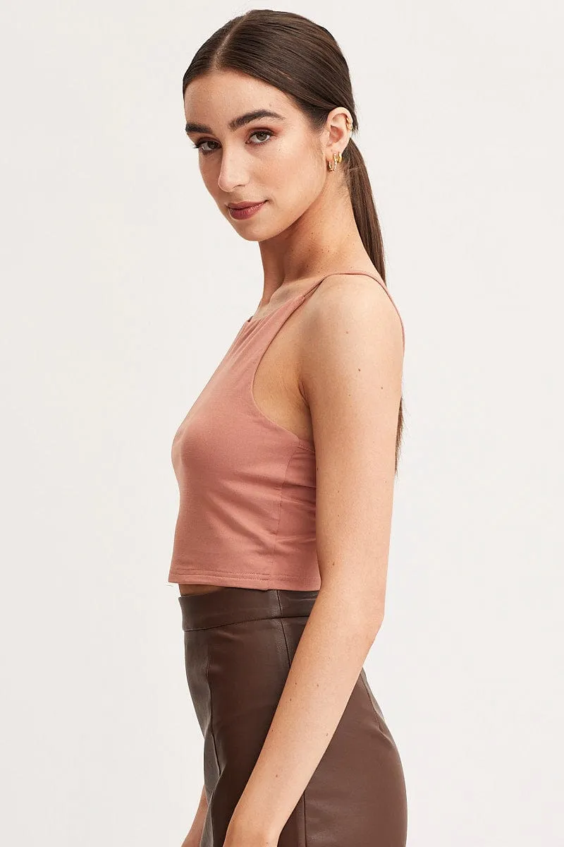 Brown Singlet Top Sleeveless sold by Ally Fashion product image thumbnail 4