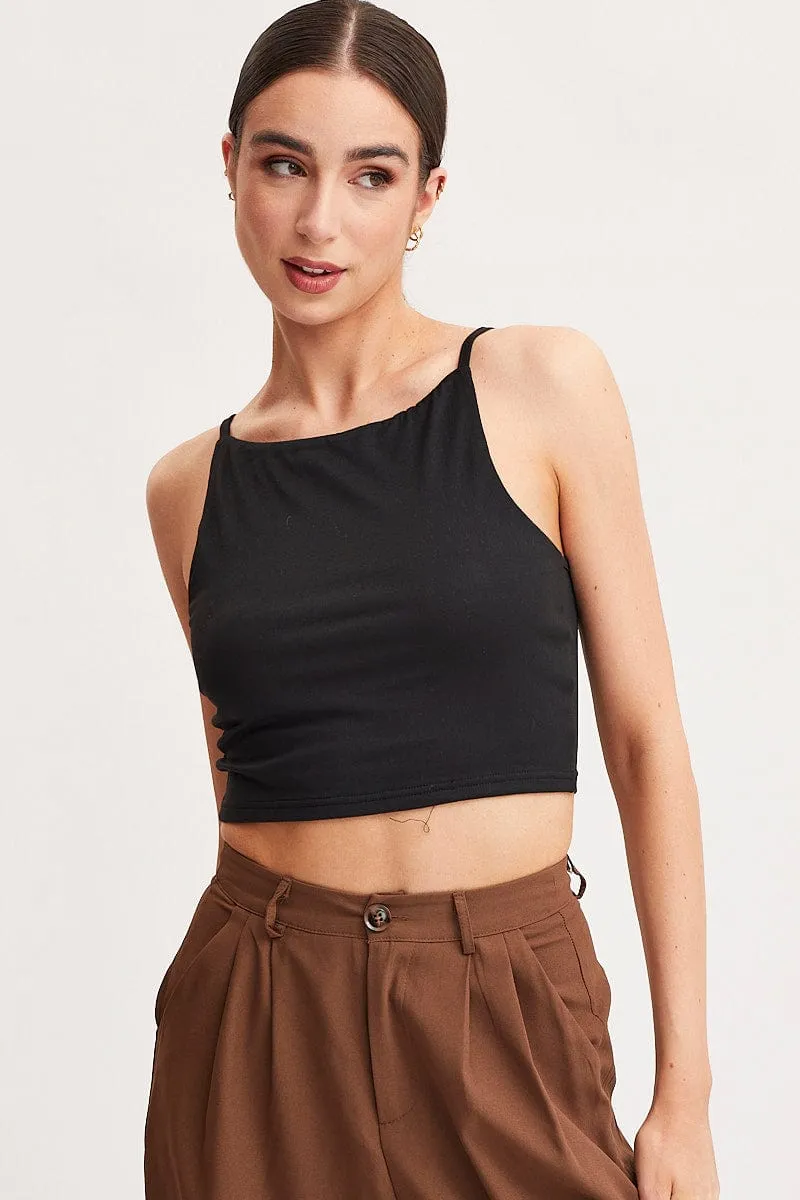 Black Singlet Top Sleeveless sold by Ally Fashion