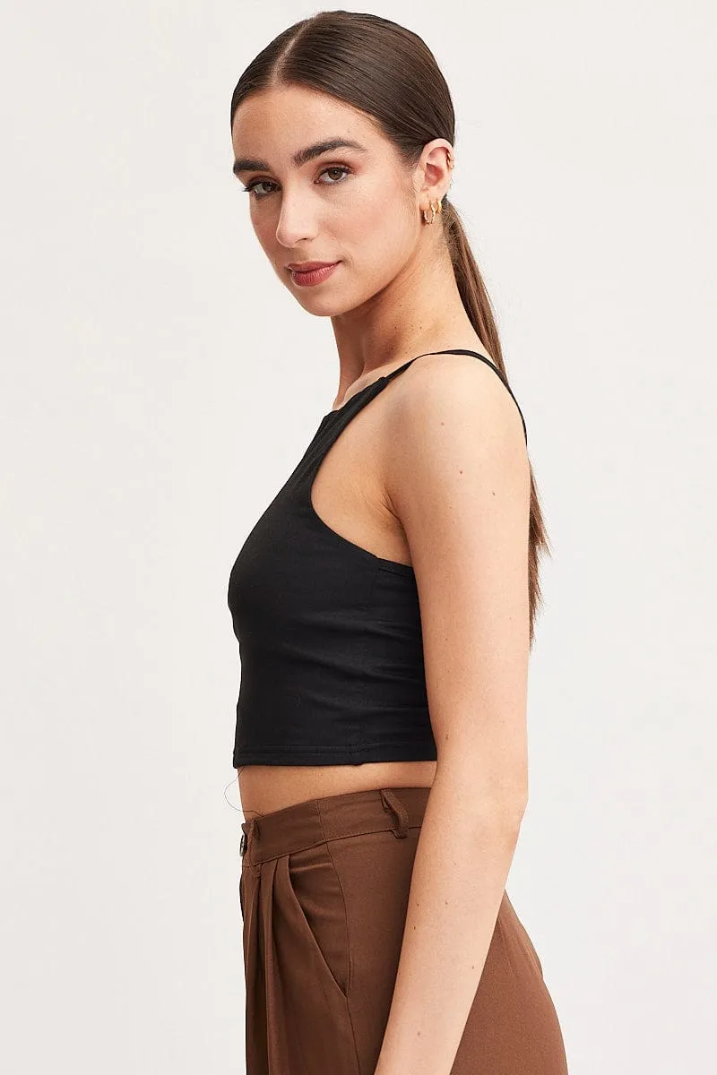 Black Singlet Top Sleeveless sold by Ally Fashion product image thumbnail 5