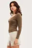 Green Wrap Top Long Sleeve sold by Ally Fashion
