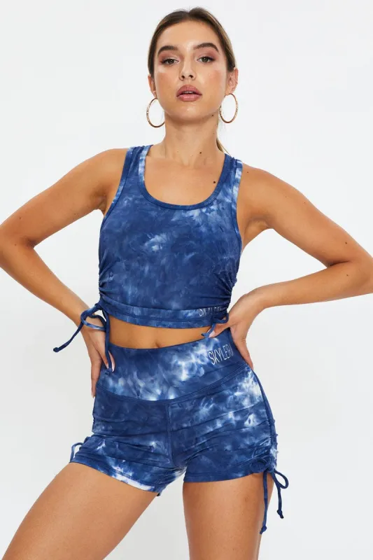 Multi Tie Dye Drawstring Activewear Shorts sold by Ally Fashion