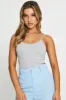 Grey Singlet Top Round Neck Seamless sold by Ally Fashion