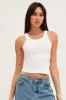 White Tank Top Sleeveless Round Neck sold by Ally Fashion