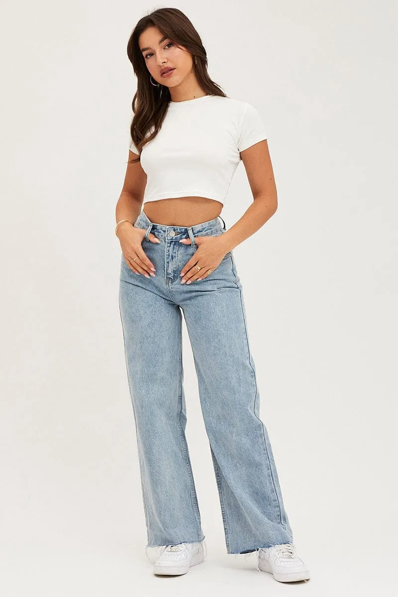 White T-Shirt Short Sleeve Crew Neck sold by Ally Fashion product image thumbnail 2