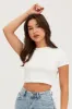 White T-Shirt Short Sleeve Crew Neck sold by Ally Fashion