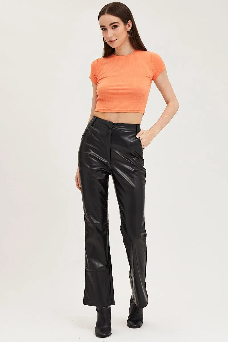 Orange T-Shirt Short Sleeve Crew Neck sold by Ally Fashion product image thumbnail 2