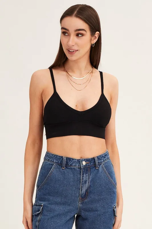 Black Crop Top Seamless sold by Ally Fashion