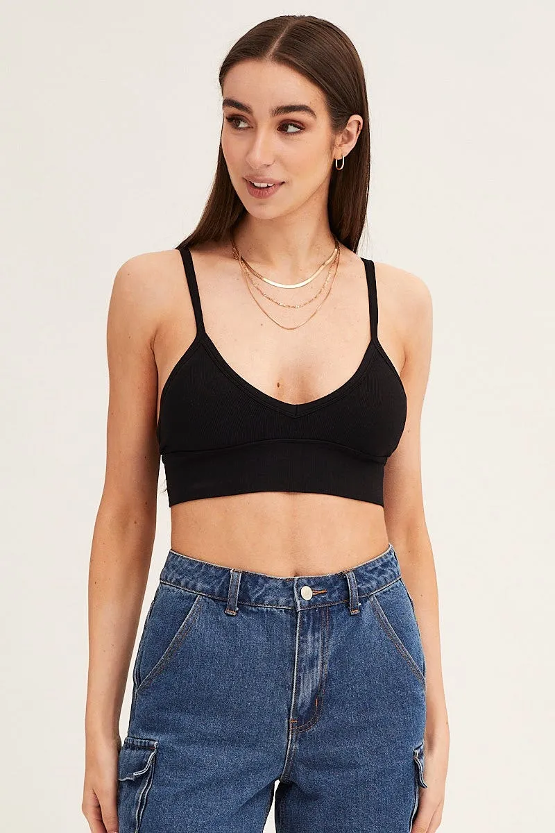 Black Crop Top Seamless sold by Ally Fashion