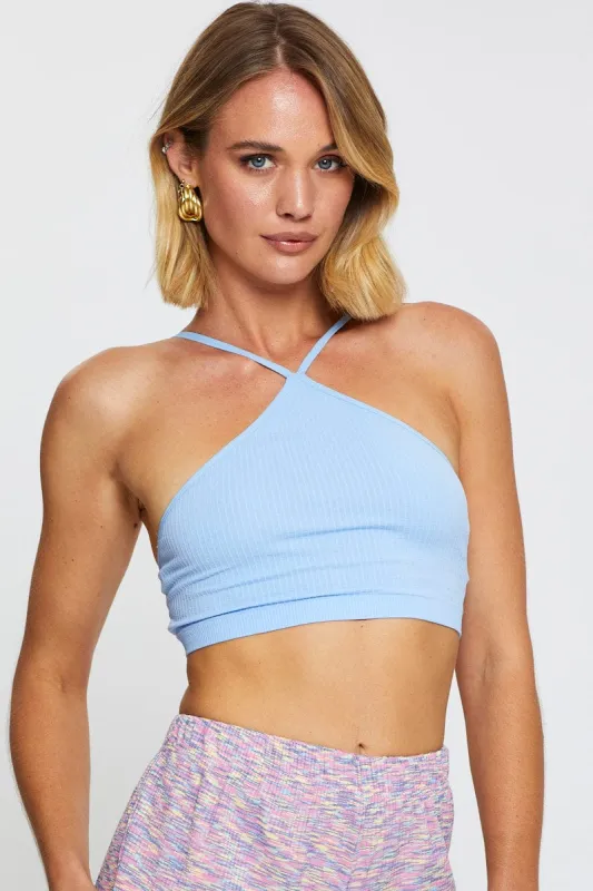 Blue Crop Top Seamless sold by Ally Fashion