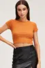Beige T-Shirt Short Sleeve Crew Neck sold by Ally Fashion