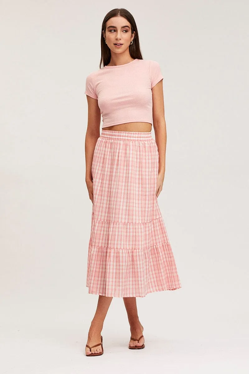 Pink T Shirt Short Sleeve Crew Neck sold by Ally Fashion product image thumbnail 2