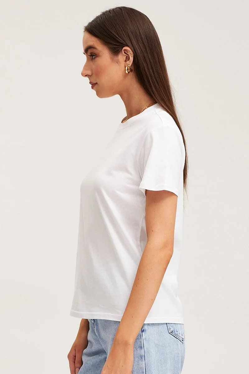 White T Shirt Short Sleeve Crew Neck sold by Ally Fashion product image thumbnail 4