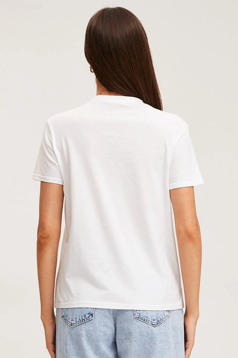 White T Shirt Short Sleeve Crew Neck sold by Ally Fashion product image thumbnail 5
