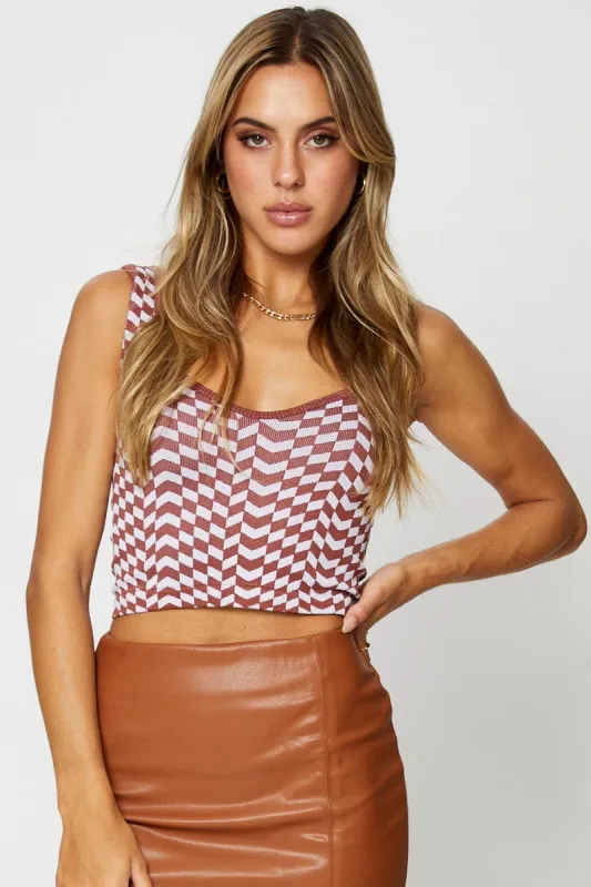 Check Tank Top Sleeveless Sweetheart Seamless sold by Ally Fashion