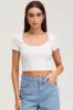 White Top Short Sleeve Round Neck sold by Ally Fashion