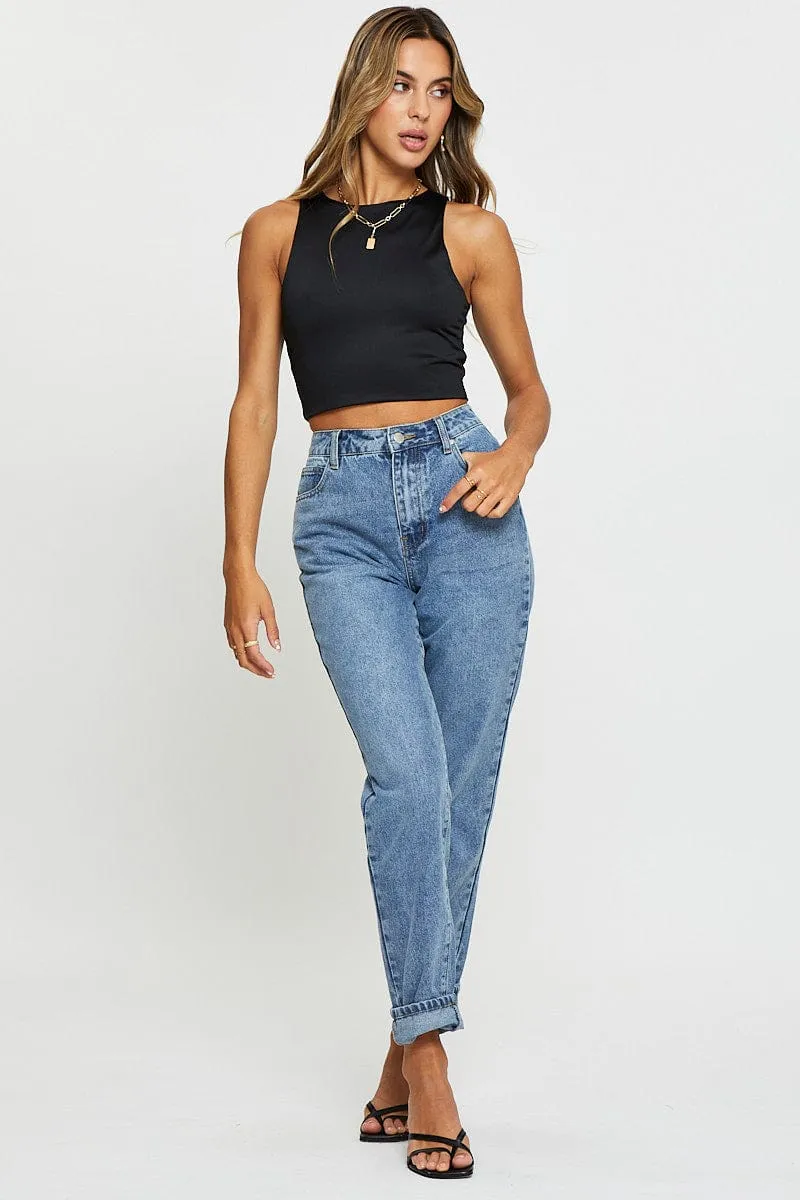 Black Tank Top Sleeveless Crew Neck sold by Ally Fashion product image thumbnail 2