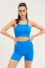 Blue Seamless Rib Bike Short sold by Ally Fashion