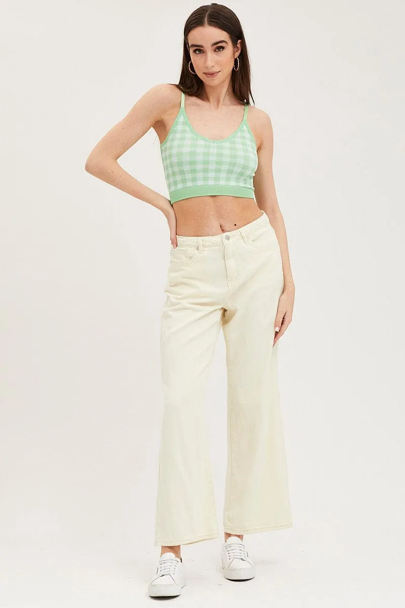 Green Check Singlet Crop Top Seamless sold by Ally Fashion product image thumbnail 2