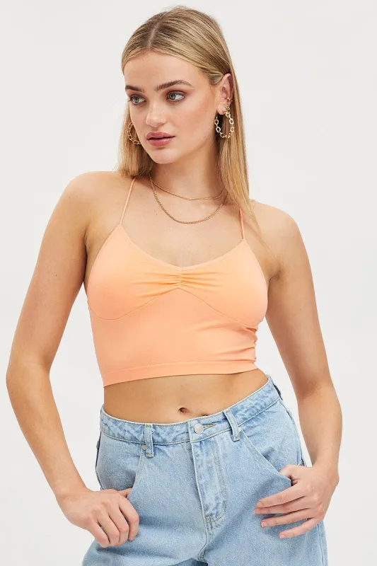 Brown Singlet Crop Top Seamless sold by Ally Fashion