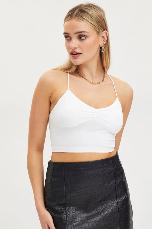 White Singlet Crop Top Seamless sold by Ally Fashion
