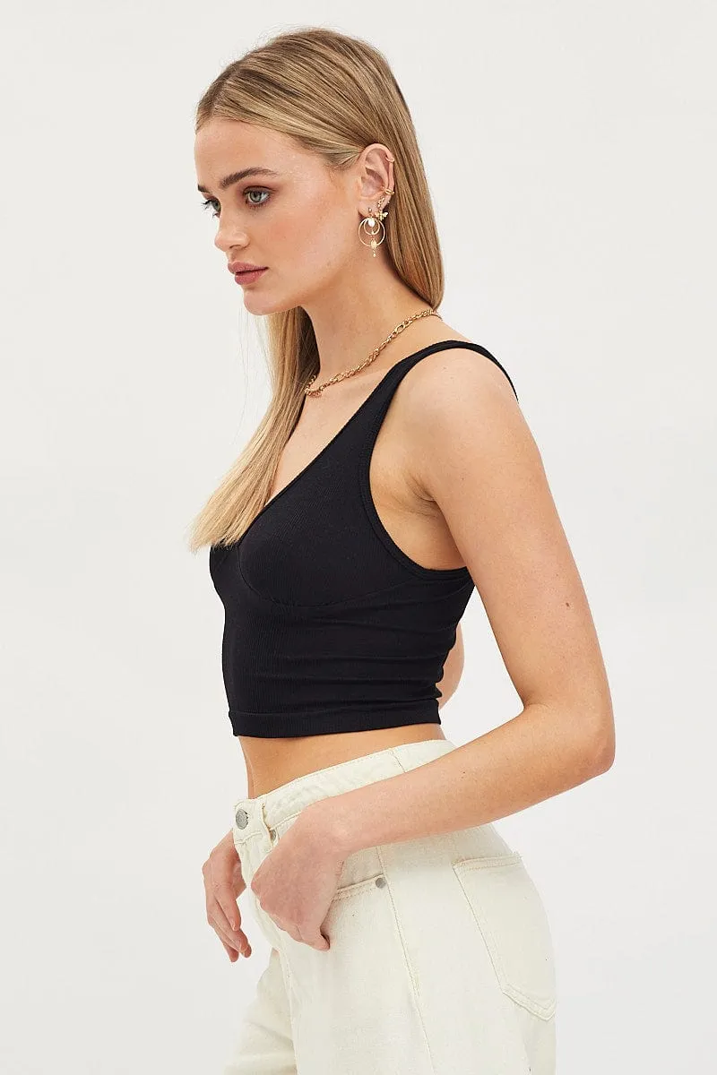 Black Tank Top Sleevelss Seamless sold by Ally Fashion product image thumbnail 4