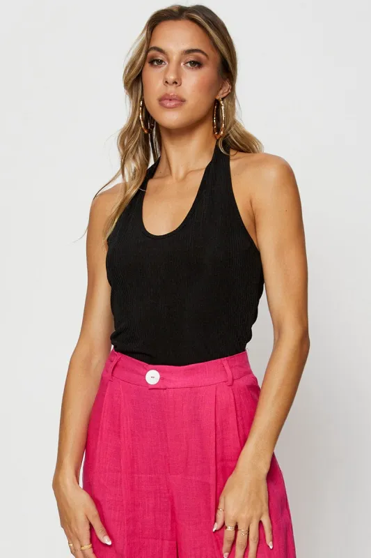 Black Halter Top Crop sold by Ally Fashion