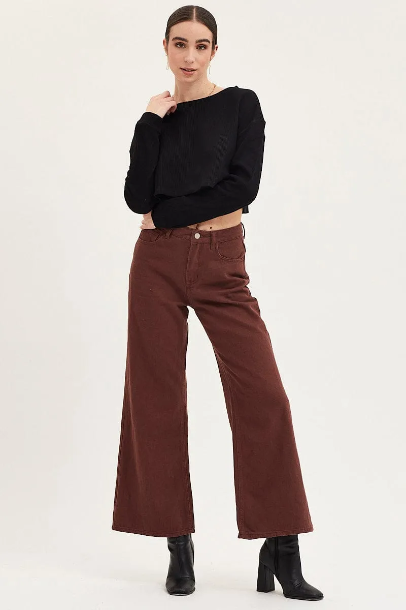 Black Oversized Top Long Sleeve Crew Neck sold by Ally Fashion product image thumbnail 2